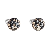Strieborné náušnice kôstky s krištálmi Swarovski mix farieb okrúhle 31336.4 colorado
