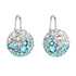 Strieborné náušnice visiace s krištálmi Swarovski modré okrúhle 31176.3 light turquoise