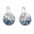 Strieborné náušnice visiace s krištálmi Swarovski modré okrúhle 31176.3 ice blue