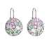 Strieborné náušnice visiace s krištálmi Swarovski mix farieb okrúhle 31176.3 sakura