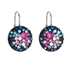 Strieborné náušnice visiace s krištálmi Swarovski mix farieb okrúhle 31176.4 galaxy