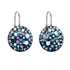 Strieborné náušnice visiace s krištálmi Swarovski modré okrúhle 31176.3 blue style