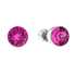 Strieborné náušnice kôstka s krištálmi ružové okrúhle 31113.3 fuchsia