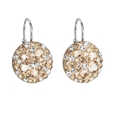 Strieborné náušnice visiace s krištálmi Swarovski zlaté okrúhle 31176.5 gold