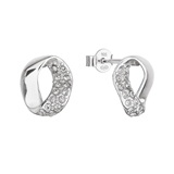 Strieborné náušnice kôstky s kryštálmi Swarovski oválne 31308.1