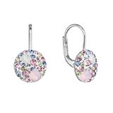 Strieborné náušnice visiace s kryštálmi Swarovski ružové jemné 31315.3 magic rose