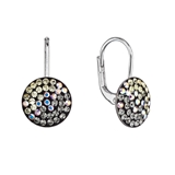 Strieborné náušnice visiace s kryštálmi Swarovski mesačné jemné 31315.3 moonlight