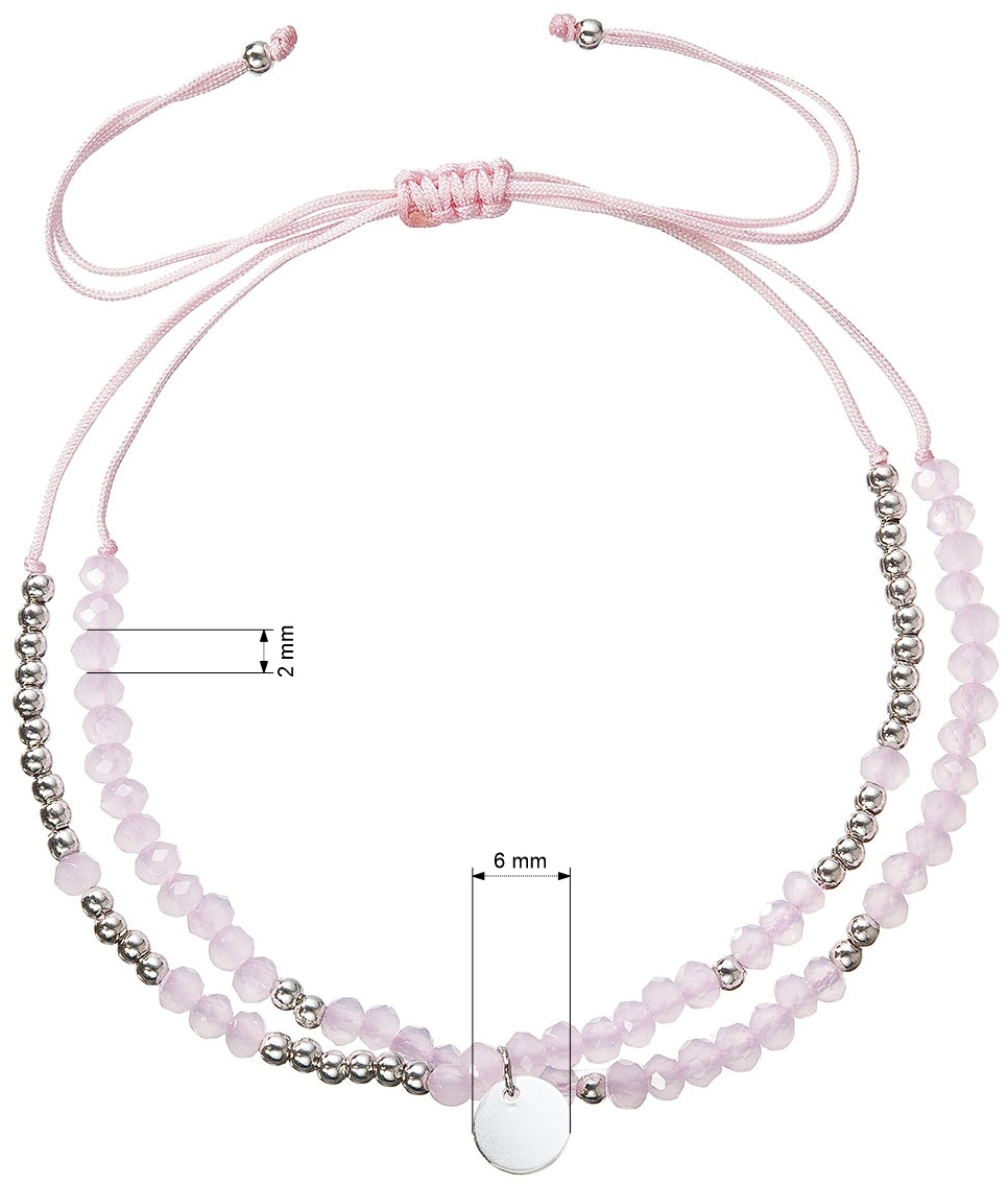 Textilný náramok ružové korálky 13038.3 pink