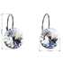 Strieborné náušnice visiace s krištáľmi Swarovski biele okrúhle 31106.1
