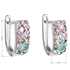 Strieborné náušnice visiace s krištáľmi Swarovski mix farieb polkruh 31123.3 sakura
