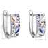 Strieborné náušnice visiace s krištáľmi Swarovski fialový polkruh 31123.3 violet