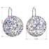 Strieborné náušnice visiace s krištáľmi Swarovski fialové okrúhle 31161.3 violet