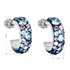 Strieborné náušnice kruhy s krištáľmi Swarovski modrý polkruh 31118.3 blue style