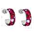 Strieborné náušnice kruhy s krištáľmi Swarovski červený polkruh 31118.3 cherry