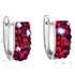 Strieborné náušnice visiace s krištáľmi Swarovski červený polkruh 31123.3 cherry