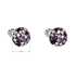 Strieborné náušnice kôstky s krištálmi Swarovski mix farieb okrúhle 31336.3 magic violet