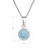 Náhrdelník so syntetickým opálom a kryštálmi Preciosa sv. modrý okrúhly 32083.1 lt.blue