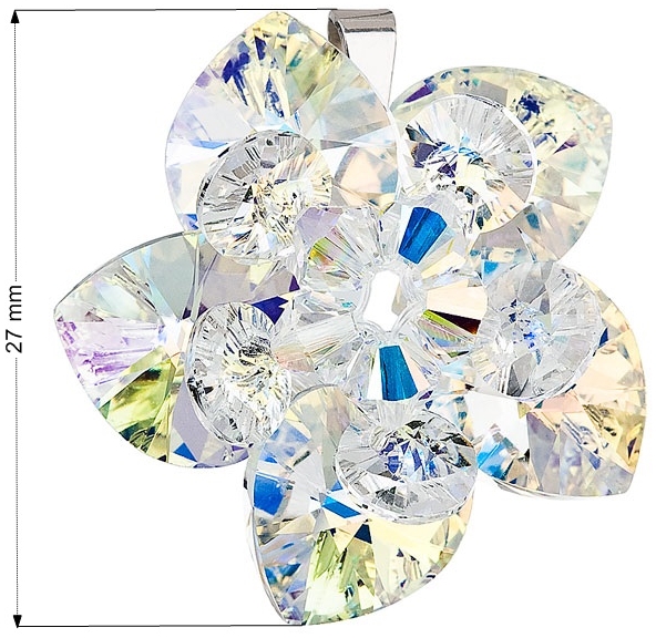 Strieborný prívesok s krištálom Swarovski AB efekt kvetina 34072.2