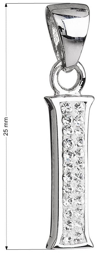 Strieborný prívesok s krištáľmi Swarovski biele písmeno I 34102.1