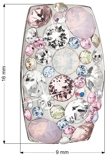 Strieborný prívesok s krištáľmi Swarovski ružový obdĺžnik 34194.3