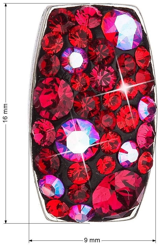 Strieborný prívesok s krištáľmi Swarovski červený obdĺžnik 34194.3 cherry