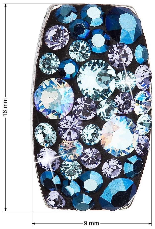 Strieborný prívesok s krištáľmi Swarovski modrý obdĺžnik 34194.3 blue style