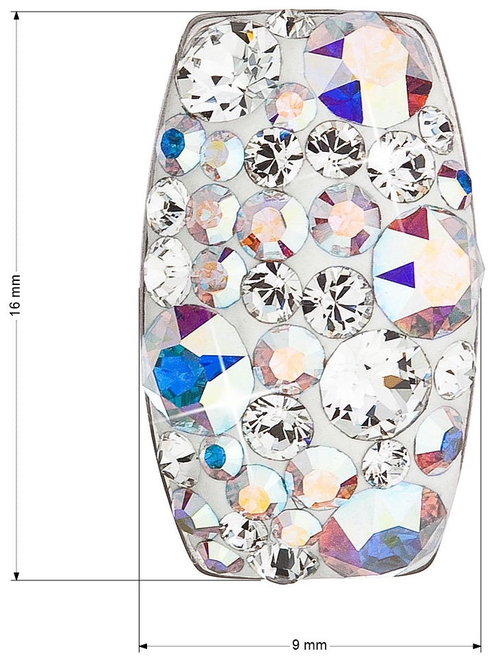 Strieborný prívesok s krištálmi Swarovski AB efekt obdĺžnik 34194.2