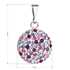 Strieborný prívesok s krištálmi Swarovski mix fialové okrúhly 34225.3