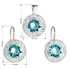 Sada šperkov s krištáľmi Swarovski náušnice a prívesok modré okrúhle 39107.3 turquoise