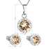 Sada šperkov s krištálmi Swarovski náušnice, retiazka a prívesok hnedé oranžové okrúhle 39352.3 light colorado topaz