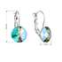 Náušnice bižutéria so Swarovski krištáľmi zelené fialové okrúhle 51002.5