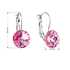 Náušnice bižutéria so Swarovski krištáľmi ružové okrúhle 51002.3 rose