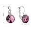 Náušnice bižutéria so Swarovski krištáľmi fialové okrúhle 51002.3 amethyst