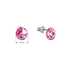 Náušnice bižutéria so Swarovski krištáľmi ružové okrúhle 51037.3 rose