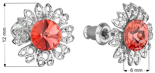 Náušnice bižutéria so Swarovski krištáľmi oranžový kvietok 51042.3 padparadcha