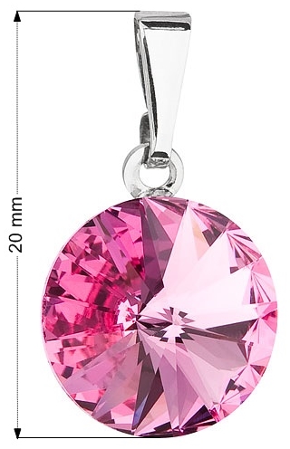 Prívesok bižutéria so Swarovski krištáľmi ružový okrúhly 54001.3 rose