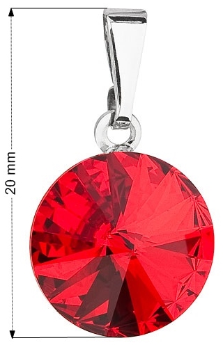 Prívesok bižutéria so Swarovski krištáľmi červený okrúhly 54001.3