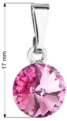 Prívesok bižutéria so Swarovski krištáľmi ružový okrúhly 54018.3 rose