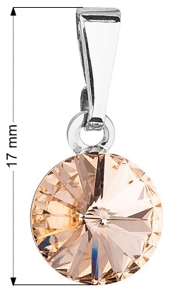 Prívesok bižutéria so Swarovski krištáľmi oranžový okrúhly 54018.3