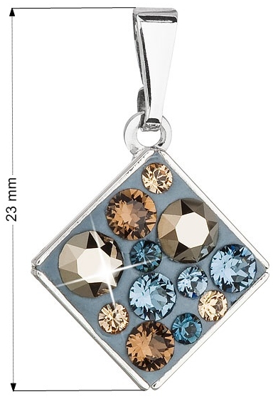 Prívesok bižutéria so Swarovski krištáľmi modrý kosoštvorec 54020.3 denim blue