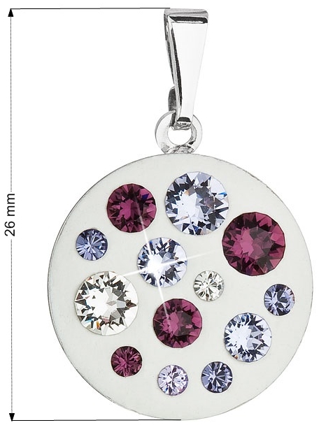 Prívesok bižutéria so Swarovski krištáľmi fialový okrúhly 54022.3 violet