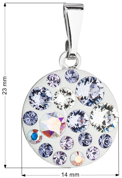 Prívesok bižutéria so Swarovski krištáľmi fialový okrúhly 54023.3 violet