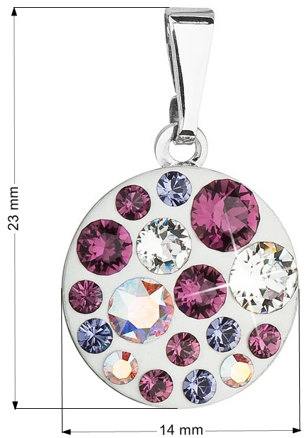 Prívesok bižutéria so Swarovski krištáľmi fialový okrúhly 54023.3 amethyst