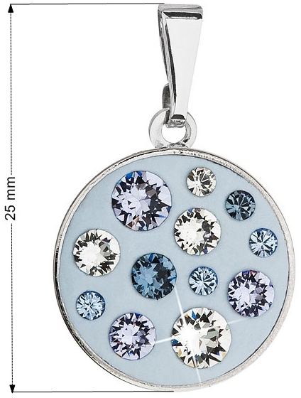 Prívesok bižutéria so Swarovski krištáľmi modrý okrúhly 54024.3