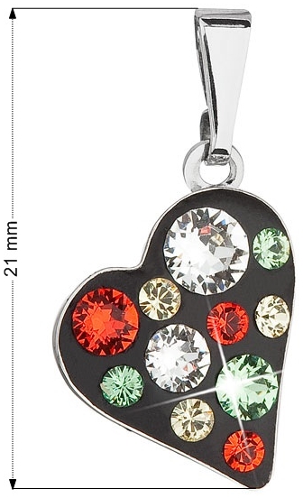 Prívesok bižutéria so Swarovski krištáľmi červené srdce 54027.3