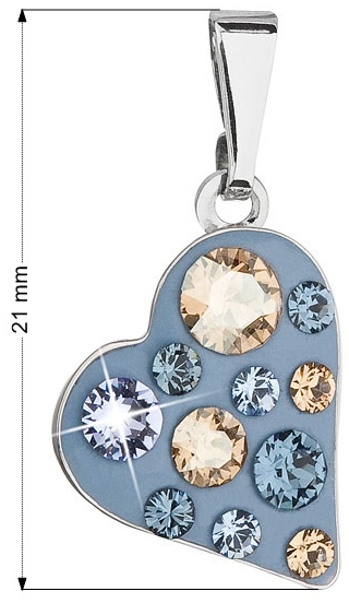 Prívesok bižutéria so Swarovski krištáľmi modré srdce 54027.3 denim