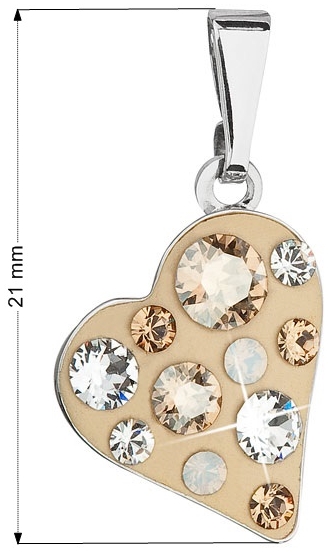 Prívesok bižutéria so Swarovski krištáľmi hnedé srdce 54027.3