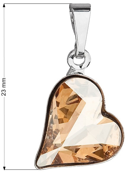Prívesok bižutéria so Swarovski krištáľmi zlaté srdce 54033.5