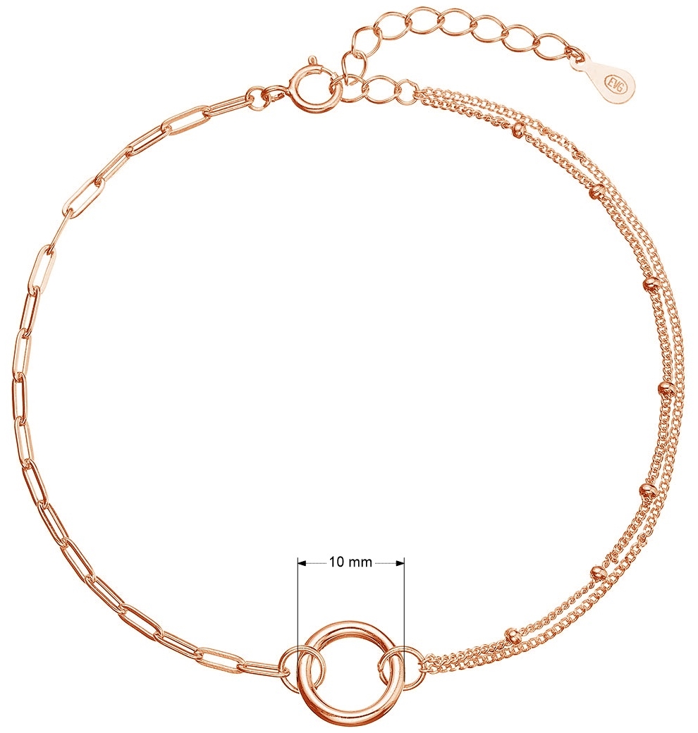 Pozlátený strieborný ROSE náramok krúžok 63013 rose