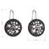 Strieborné náušnice visiace s krištálmi Swarovski čierne okrúhle 31176.5 hematite